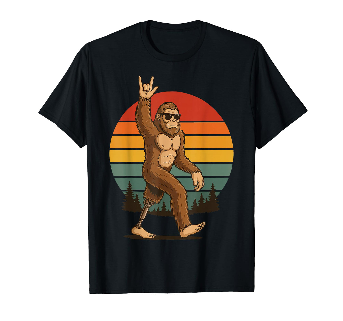 Bigfoot Amputee Retro Sasquatch T-Shirt
