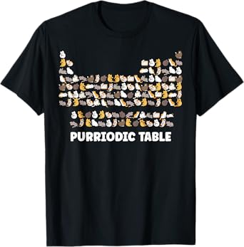 Cat Periodic Table Chemistry Science Gifts For Cat Dad Mom T-Shirt for Men Women Kids