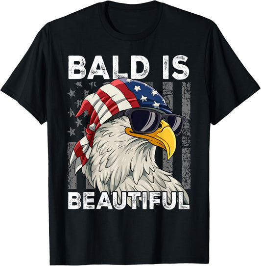 Bald Is Beautiful 4th of July T-shirt