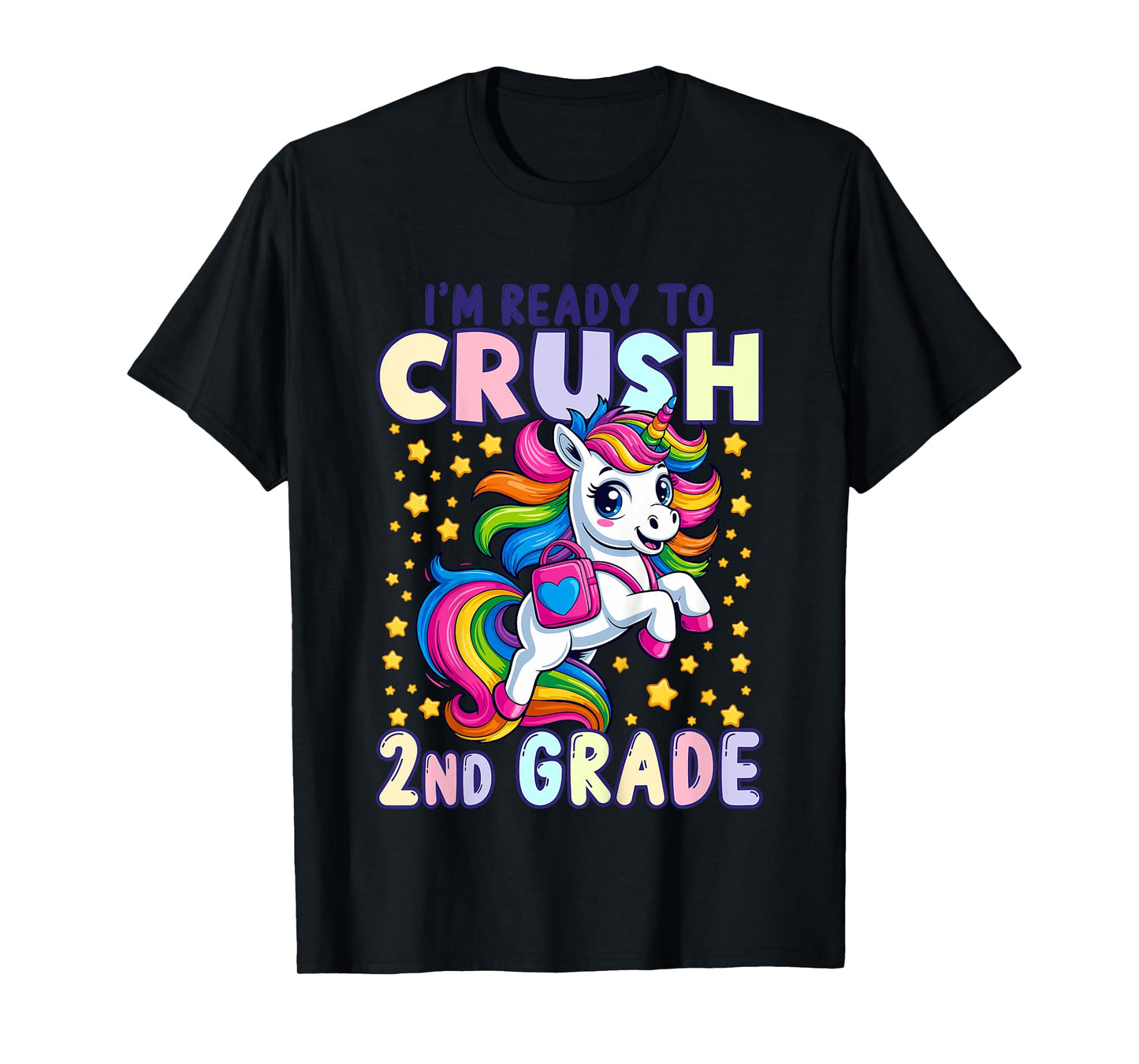 Crush 2nd Grade Girls Back to School Unicorn First Day T-Shirt