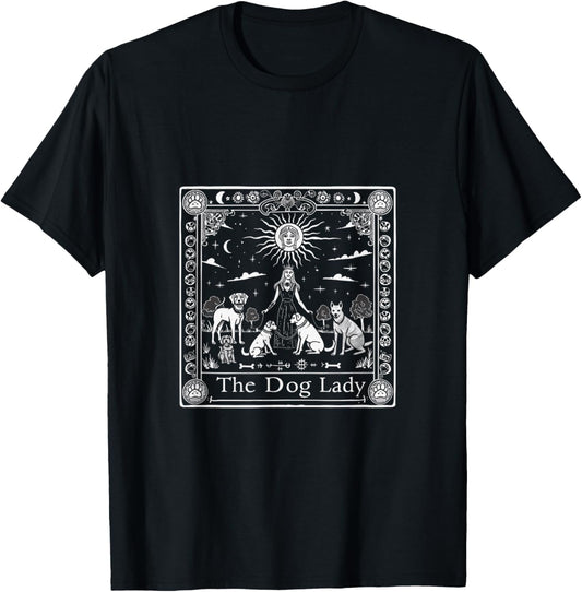 Tarot Dog Lady Vintage Pet Lover T-Shirt
