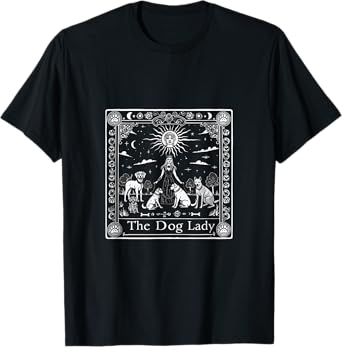 Tarot Dog Lady Vintage Pet Lover T-Shirt