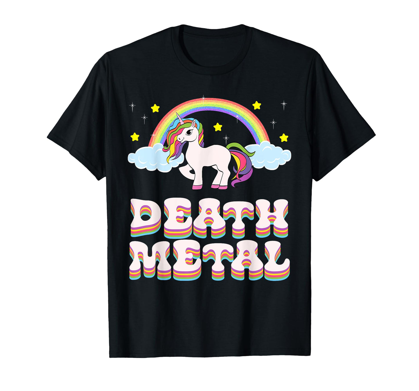 Funny Death Metal Unicorn Rainbow T-Shirt Gift T-Shirt