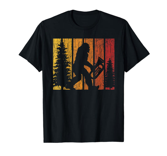 Bigfoot Lover Tuba Player Musical Instrument Musician T-Shirt