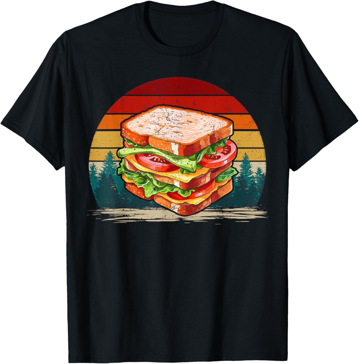 Sandwich Food Vintage Style Distressed Retro Sandwich T-Shirt