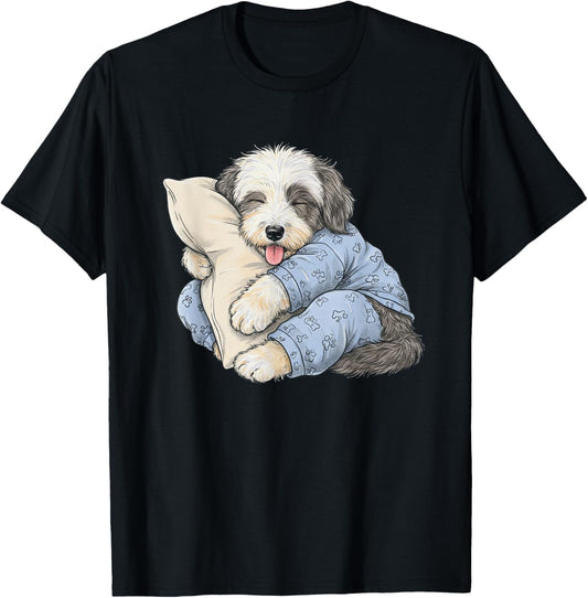 Funny Sleepy Old English Sheepdog Pajama Men Women Kids T-Shirt