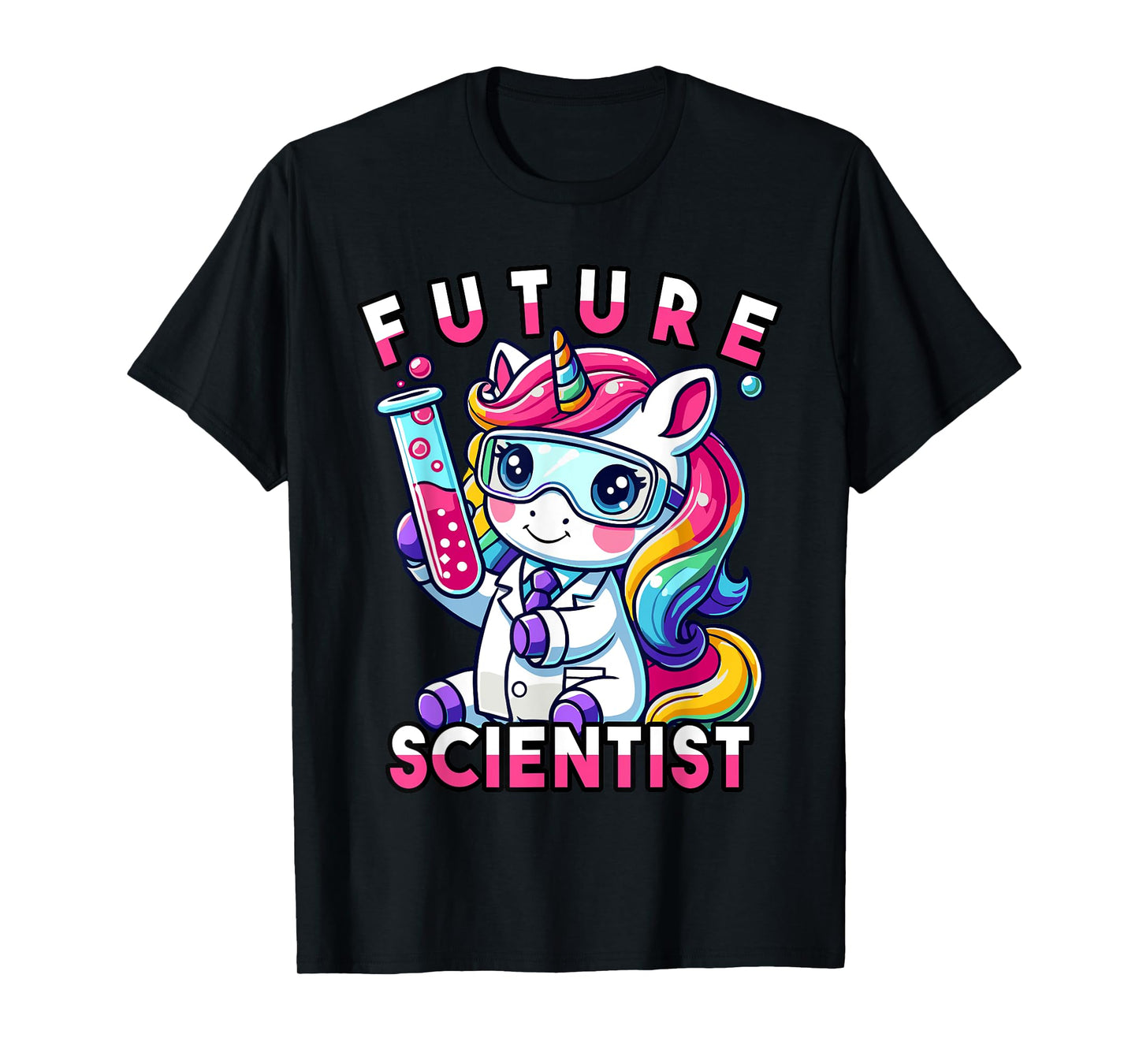 Future Scientist Girls Unicorn Science-Inspired Graphic T-Shirt