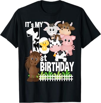 It's My 1st Birthday Party Farm Animals Barnyard Theme Bday T-Shirt