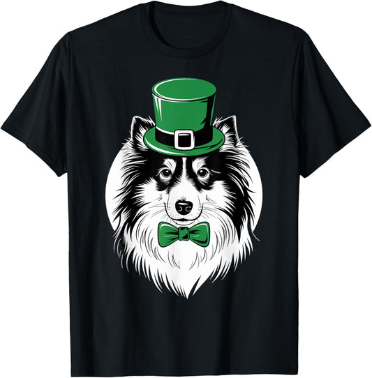 Green Sheltie shamrock on St Patricks Day Shetland Sheepdog T-Shirt