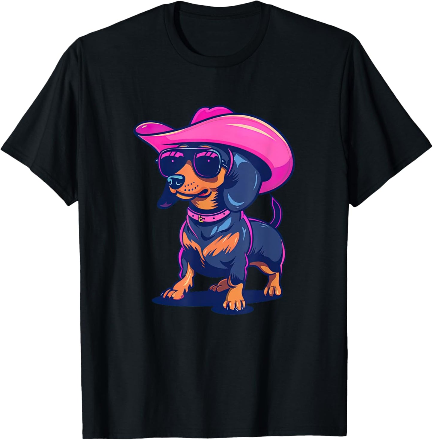 Cute Dachshund Pink Cowboy Hat Wiener Sausage Dog Puppy T-Shirt