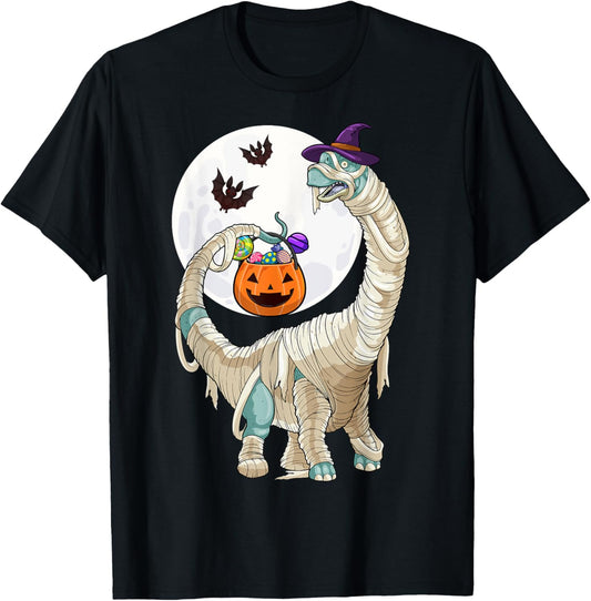 Halloween Zombie Mummy Dinosaur Witch Scary Boys Girls Kids T-Shirt