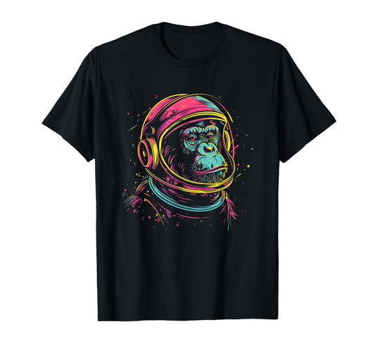 Astronaut Chimp Monkey, Spaceman Chimp Neon design T-Shirt