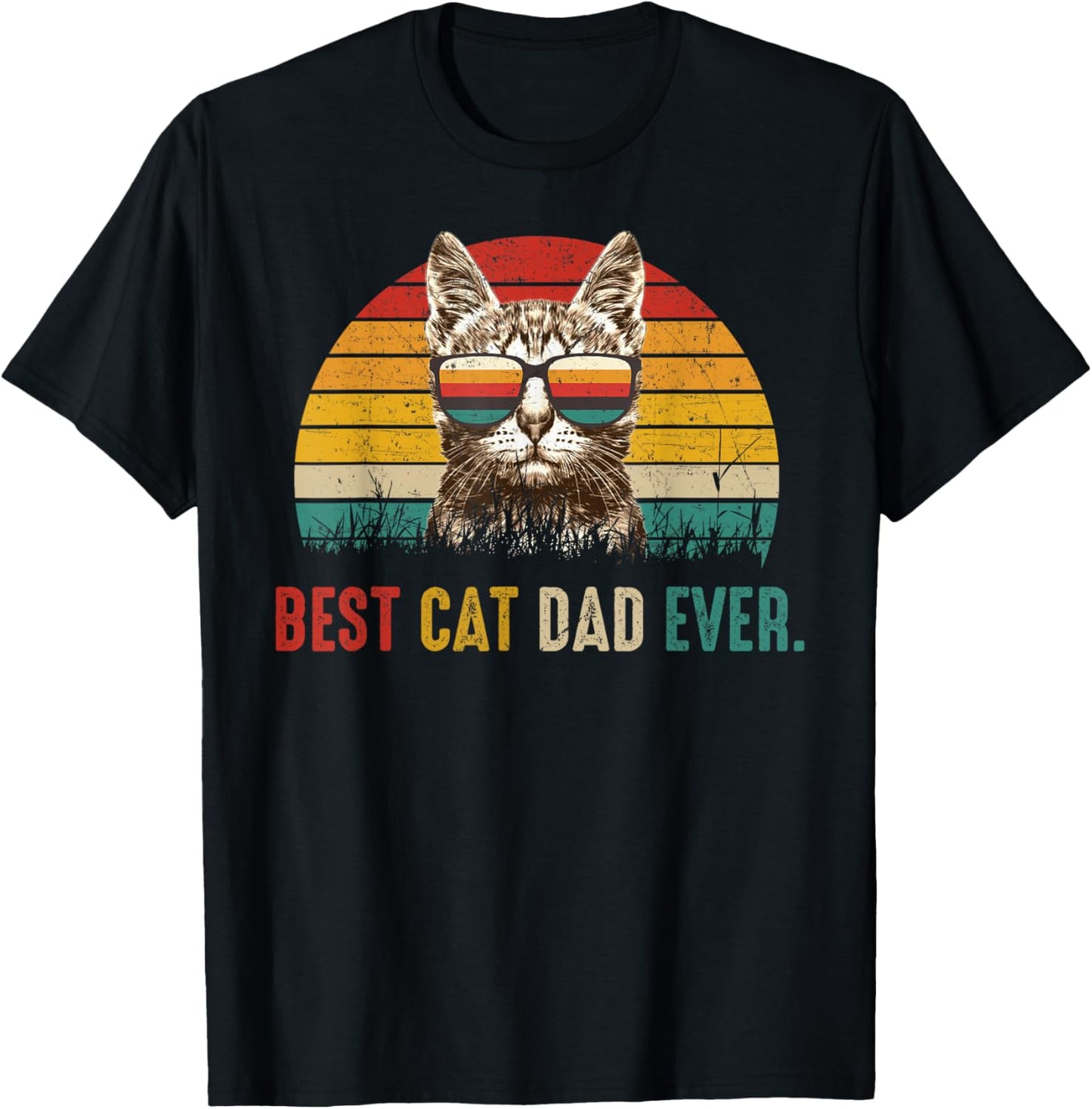 Best Cat Dad Ever Funny Fathers Day Vintage Cat Daddy T-Shirt