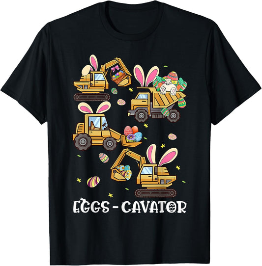 Construction Excavator Easter Day Egg Hunt for Boys Toddlers T-Shirt