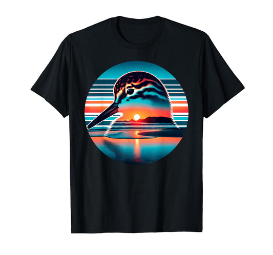 Sandpiper Bird Sunset Retro Style Safari Vintage 70s T-Shirt