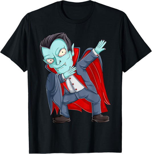 Dabbing Dracula Vampire Shirts Toddler Halloween Boys Kids T-Shirt