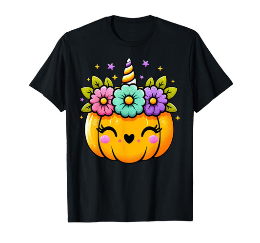 Cute Halloween Unicorn Pumpkin Halloween for Women Girls T-Shirt