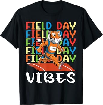 Field Day Field Day Field Day Vibes Running Tiger Athlete T-Shirt