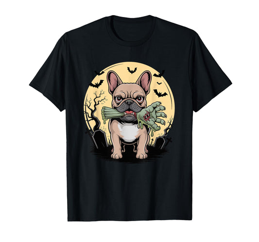 Halloween Moon Zombie French Bulldog Frenchie T-Shirt