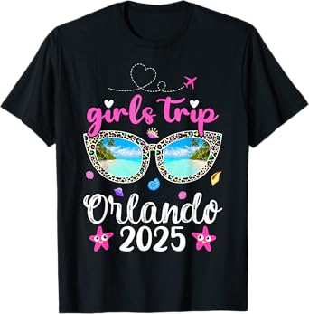 Girls Trip 2025 Summer Sunglass Florida Orlando Beach T-Shirt