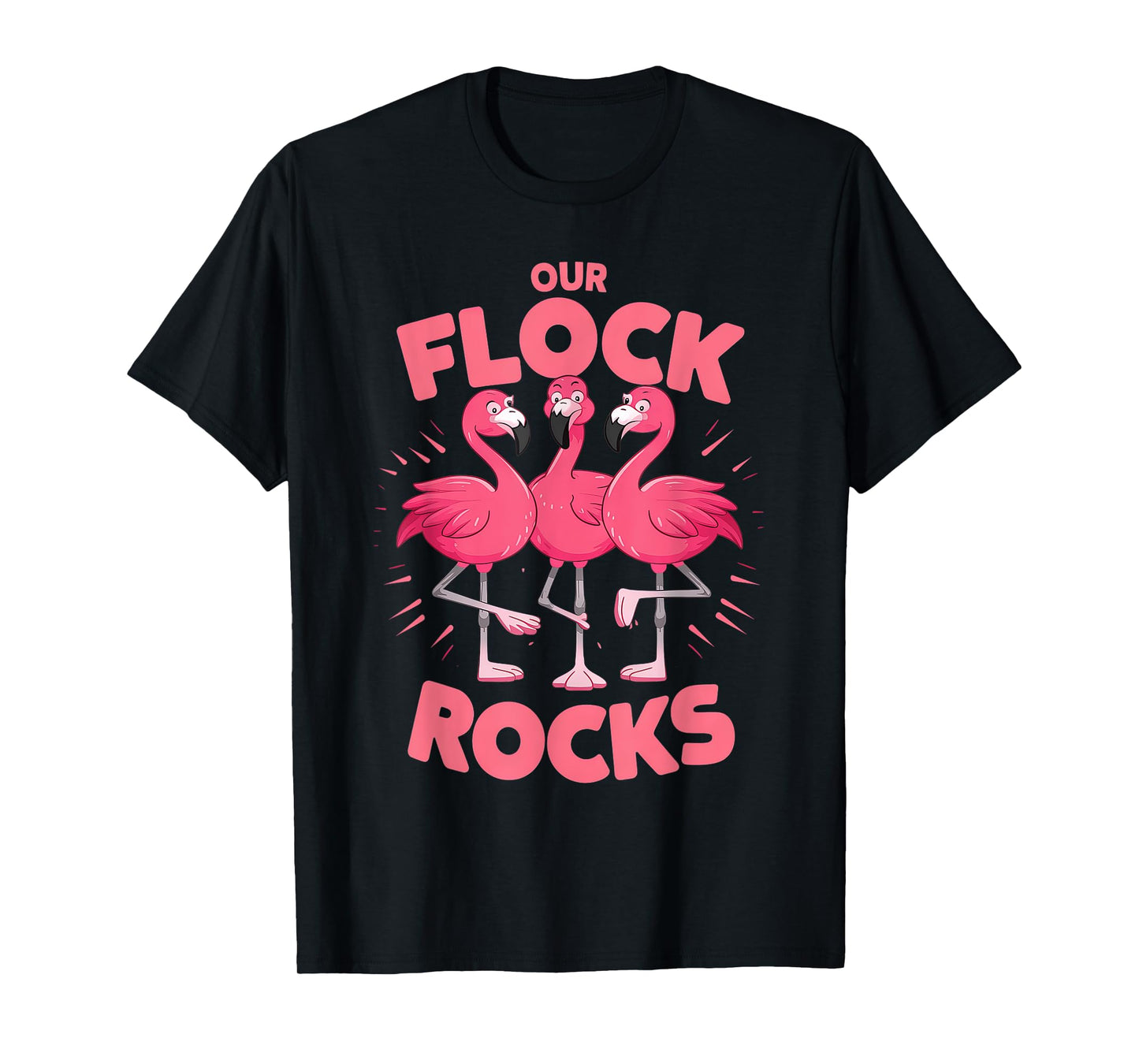 Our Flock Rocks Flamingo Shirt - Fun Group Matching Tee T-Shirt