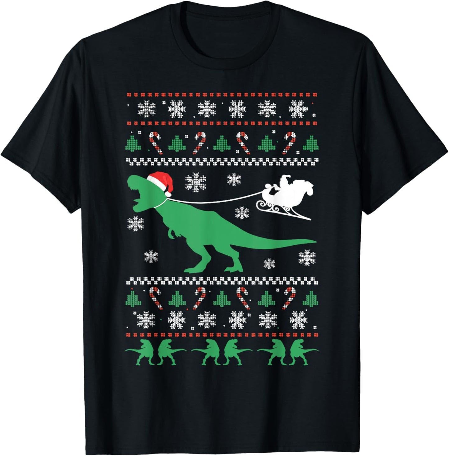 Funny Dinosaur Ugly Christmas Sweater Boys Kids Christmas T-Shirt