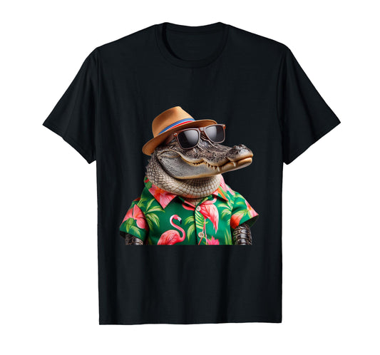 Florida Alligator Hawaiian Shirt Funny Vacation Gator Art T-Shirt
