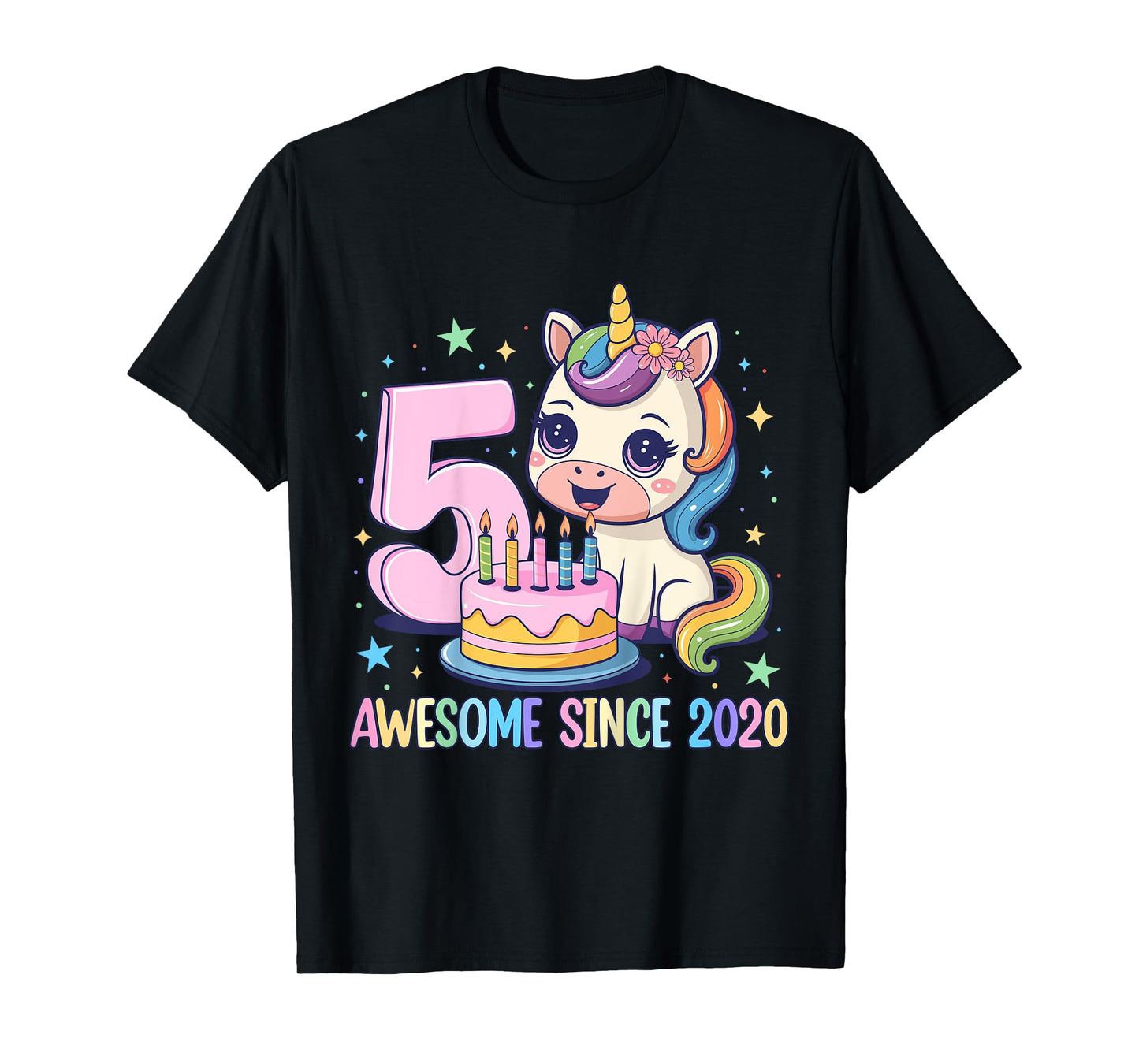 Kids Unicorn 5th Birthday 5 Year Old Unicorn Party Girls Outfit T-Shirt
