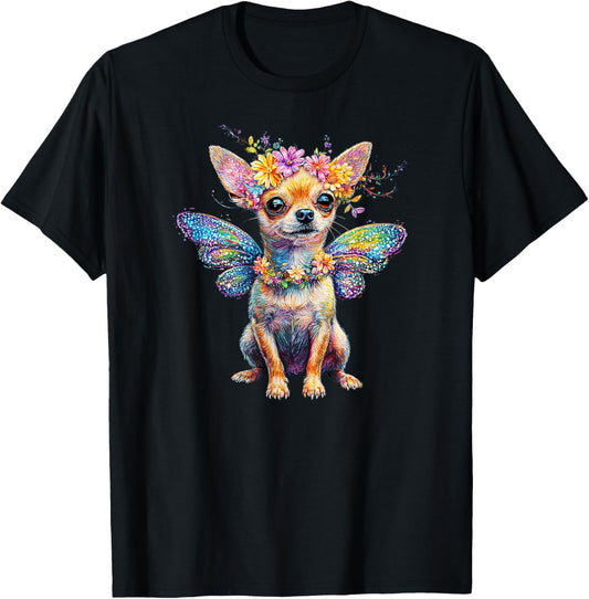 Cute Chihuahua Dog Angel With Wings T-shirt for Men Women