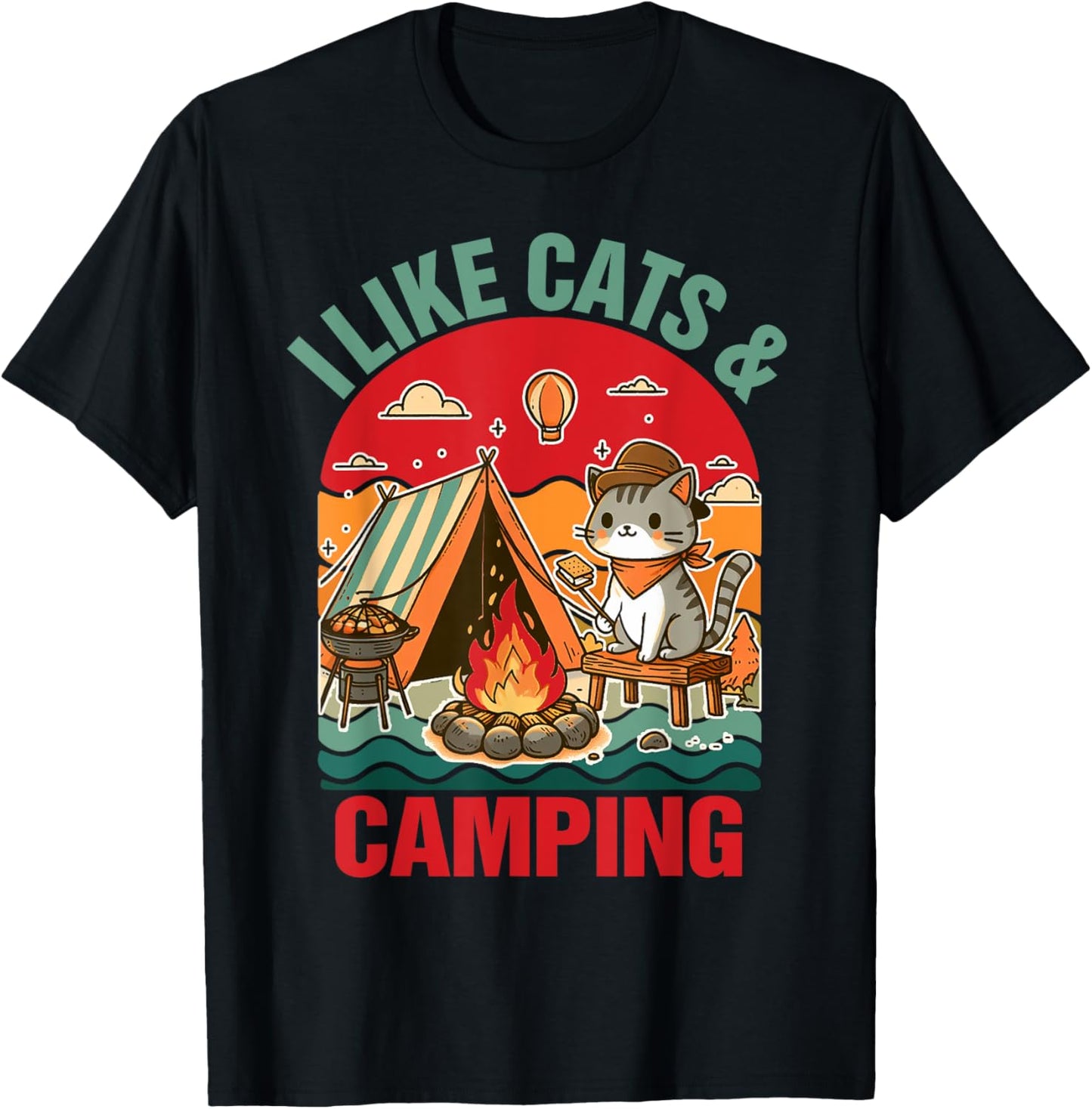 Camper Go Outdoor Cat Lover Cat Mom I Like Cats & Camping T-Shirt