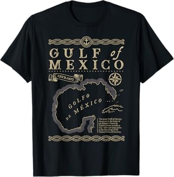 Retro Gulf of Mexico Est 1550 Mexican Flag for Men Women T-Shirt