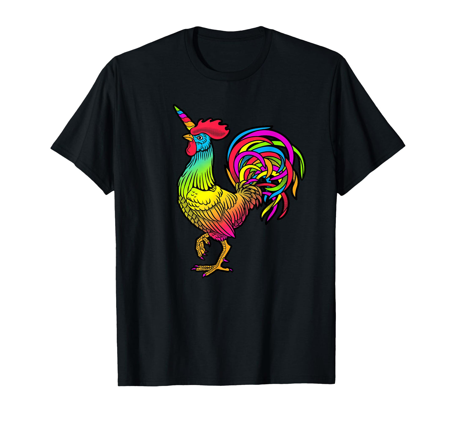 Chicken Unicorn Rainbow Rooster Graphic T-Shirt T-Shirt