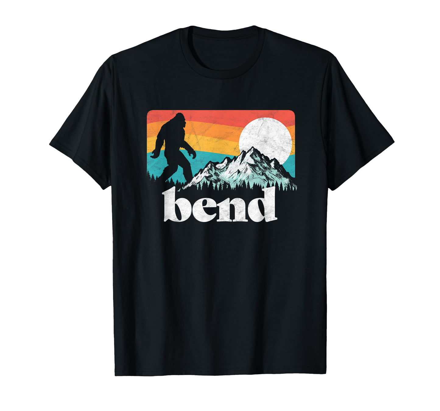 Bend Oregon Retro Bigfoot MountainsNature Graphic T-Shirt