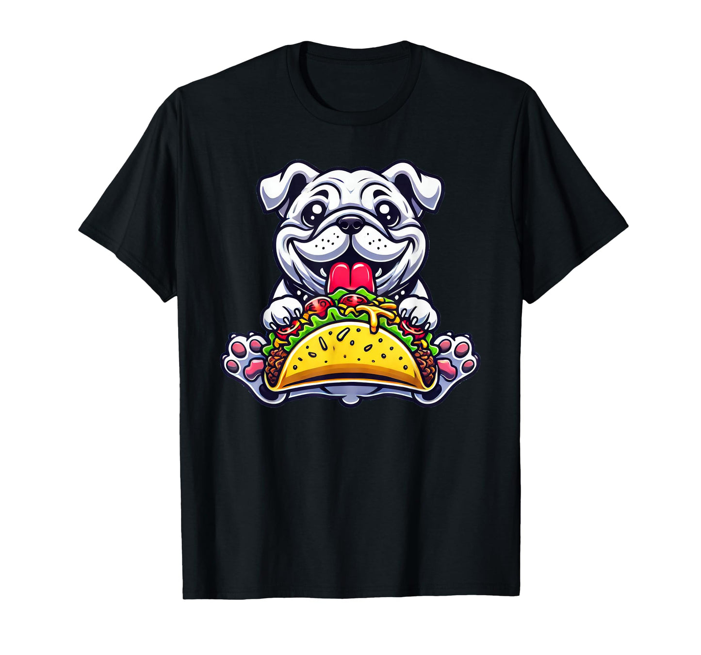 English Bulldog Dog Eating Taco T-Shirt