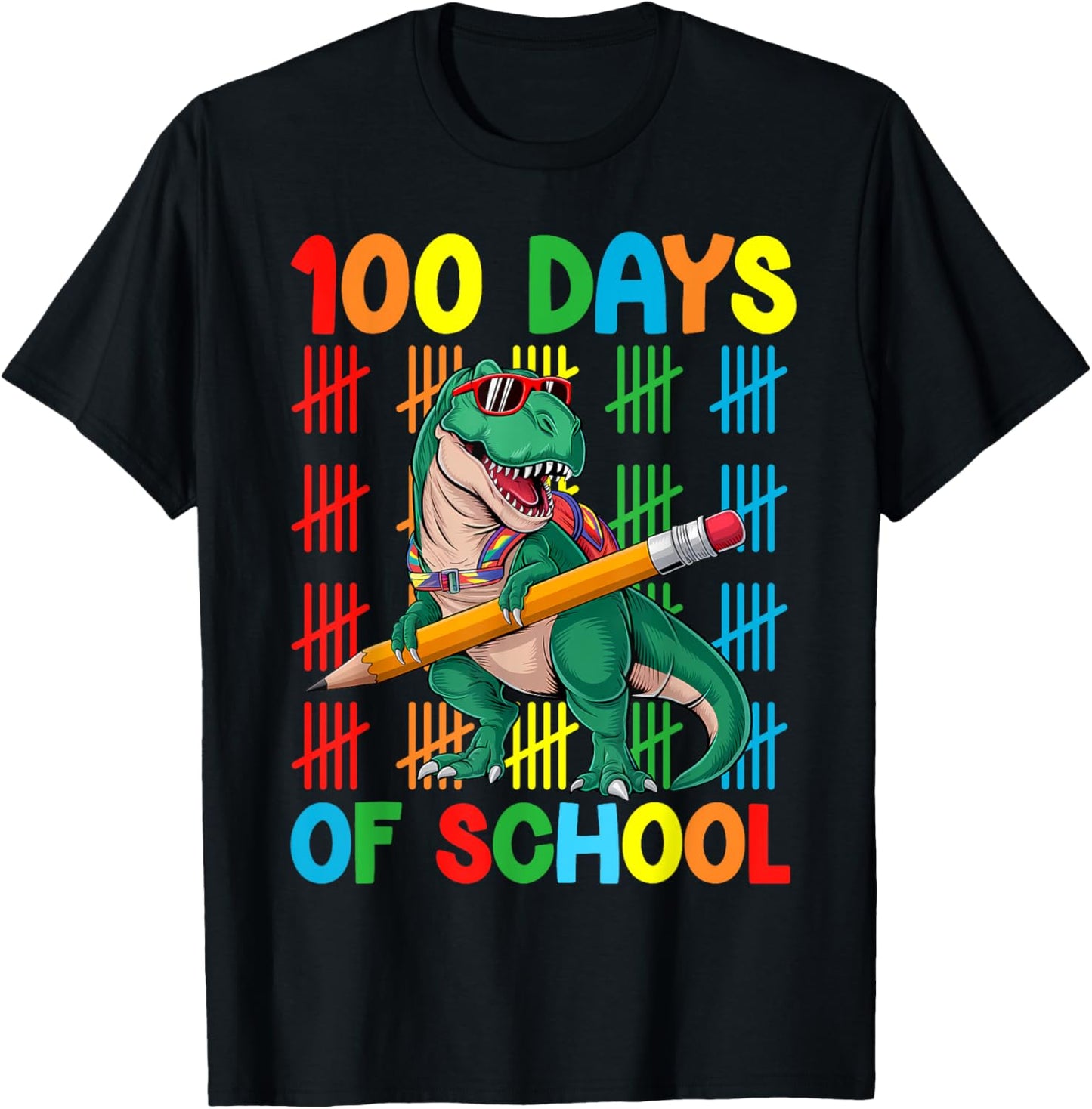 100 Days Of School T-Rex Happy 100th Day Kids Boys T-Shirt