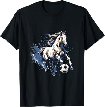 Horse Playing Soccer Funny Animal T-Shirt
