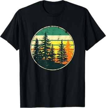 Retro Forest Outdoors Nature Women Men Vintage Graphic T-Shirt
