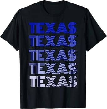 Texas - State Color Ombre Shirt - Blue Men Women Kids T-Shirt