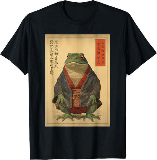 Design Art Japanese Grumpy Frog T-Shirt
