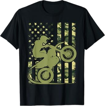 Motocross Dirt Bike Racing Camo Camouflage Boys T-Shirt