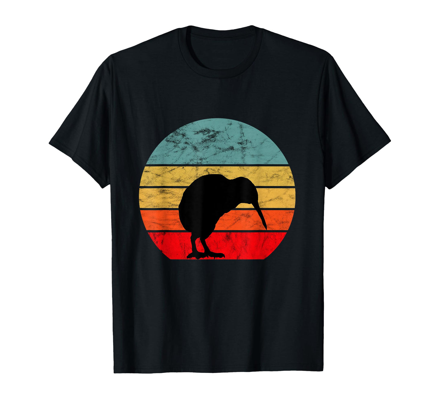 Kiwi Bird Retro Vintage Sunset New Zealand Animals Kiwi Bird T-Shirt