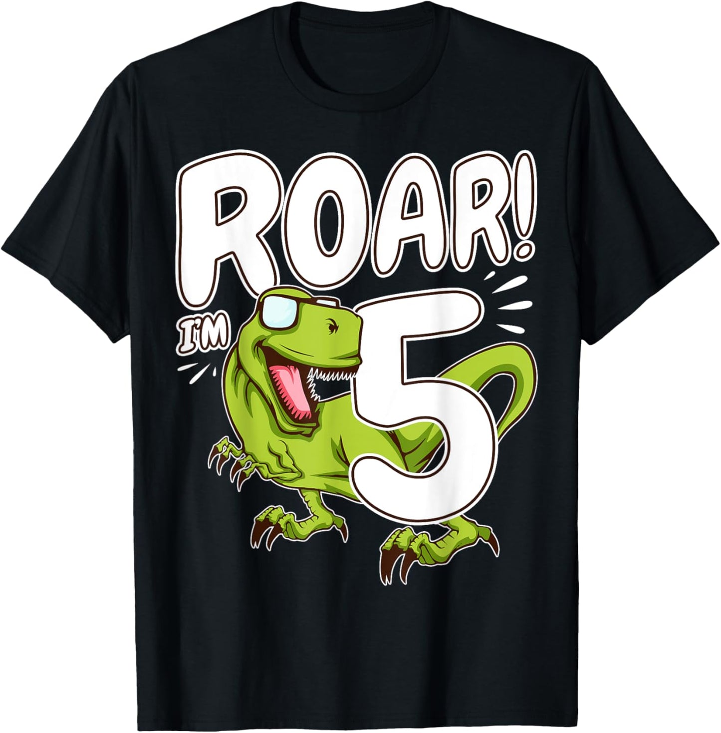 5th Birthday Party 5 Year Old Dinosaur T-Shirt
