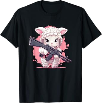 Funny Firearm Sheep Costume for Handgun Lovers and Animals T-Shirt