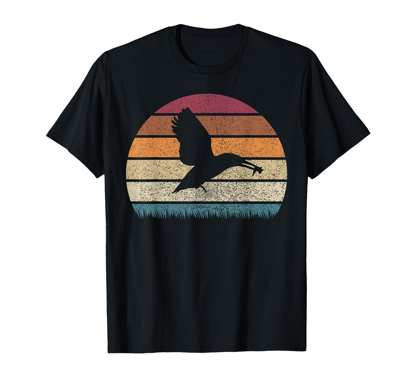 Vintage Retro Sunset Kingfisher Bird Lover Distressed Gift T-Shirt