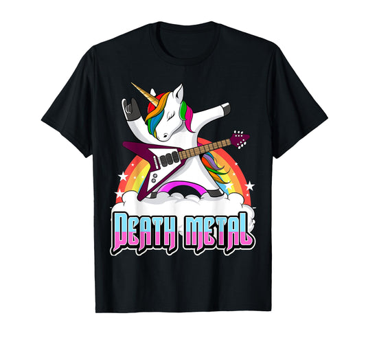 Death Metal Unicorn Funny Metal Heat Hard Rock T-Shirt