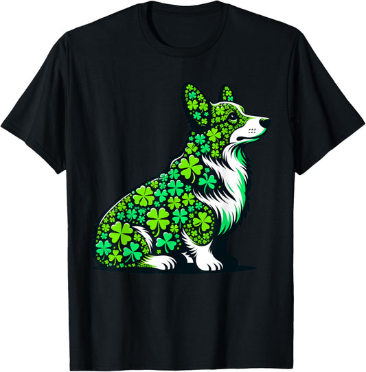 St Patricks Day Dog Themed Women Men Corgi Dog Lover T-Shirt