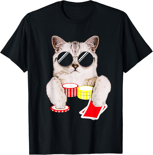 Texas Holdem Poker Cat T-Shirt
