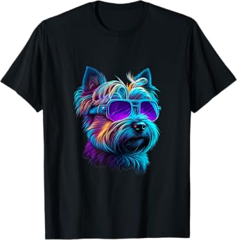 Abstract Cairn Terrier Dog Lovers Retro Multicolor Cartoon Cairn Terrier Dogs Cairn Terriers T-Shirt