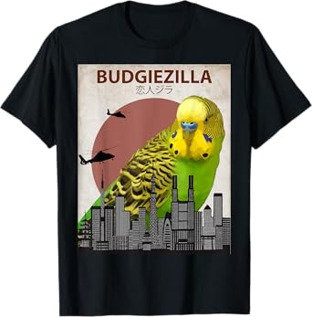 Budgiezilla | Budgie T-Shirt for Budgerigar Parakeet Lovers T-Shirt