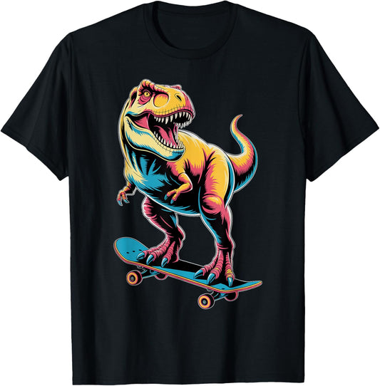 Skateboarding T-Rex Retro Style T-Shirt